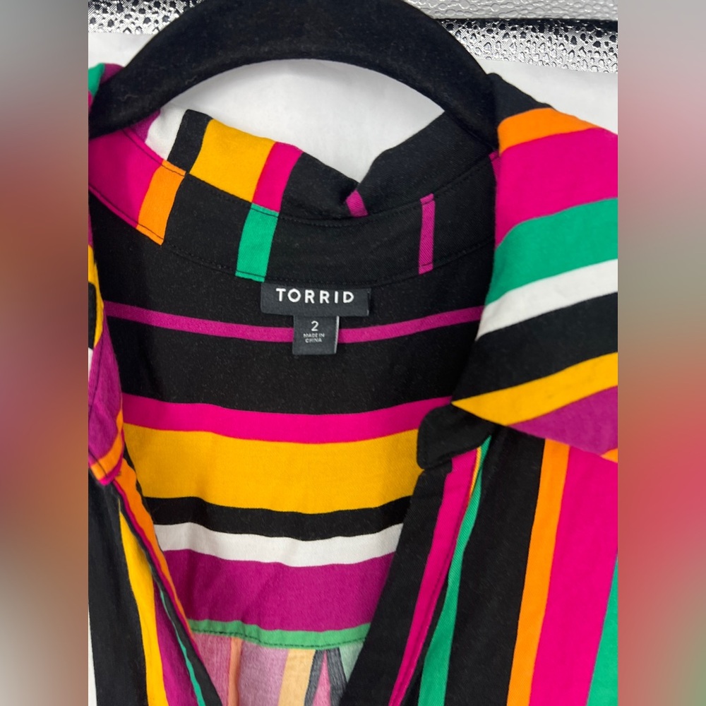 torrid Black Multi-Striped Sleeveless Maxi Dress - Picture 5 of 9